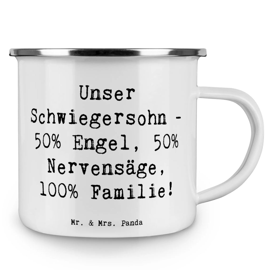 Enamel camping mug Saying Unser Schwiegersohn. 50% Engel, 50% Nervensäge, 100% Familie! Outdoor Becher, Blechtassen, Campingbecher, Metalltasse für Camping, Outdoor Tasse, Emaille Tasse Camping, Camping Becher, Campingtassen, Metall Tasse, Emaille Tassen, Emaille Tasse, Emaille Becher, Emaille Campingbecher, Emailletasse, Blechtasse, Camping Becher Edelstahl, Camping Tasse Metall, Tasse Emaille, Emaille Becher Camping, Blechtasse Outdoor, Metalltasse, Tasse Camping, Emaille Trinkbecher, Camping Tassen Emaille, Edelstahl Trinkbecher, Kaffee Blechtasse, Camping Tassen, Trinkbecher, Camping Tasse Emaille, Campingtasse, Familie, Vatertag, Muttertag, Bruder, Schwester, Mama, Papa, Oma, Opa