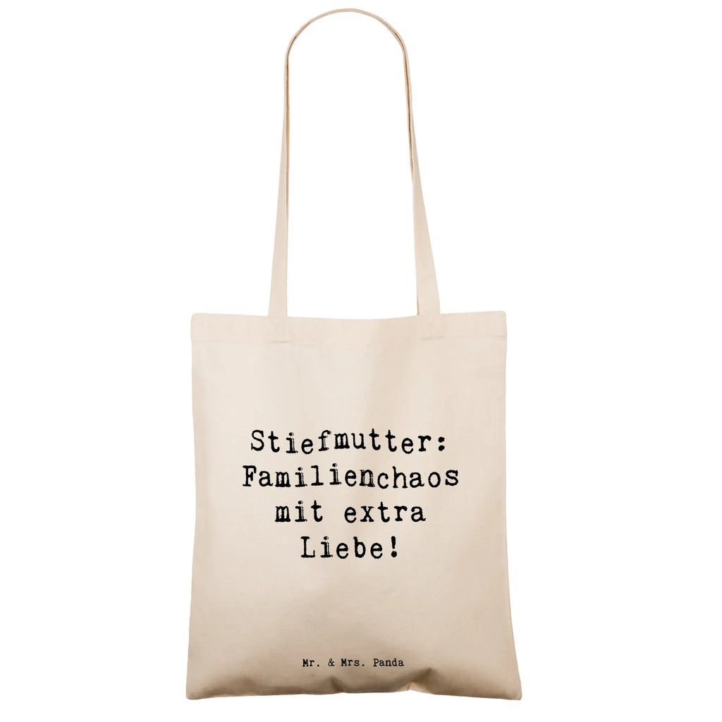 Tote bag Saying Stiefmutter: Familienchaos mit extra Liebe! Beuteltasche, Beutel, Einkaufstasche, Jutebeutel, Stoffbeutel, Tasche, Shopper, Umhängetasche, Strandtasche, Schultertasche, Stofftasche, Tragetasche, Badetasche, Jutetasche, Einkaufstüte, Laptoptasche, Familie, Vatertag, Muttertag, Bruder, Schwester, Mama, Papa, Oma, Opa