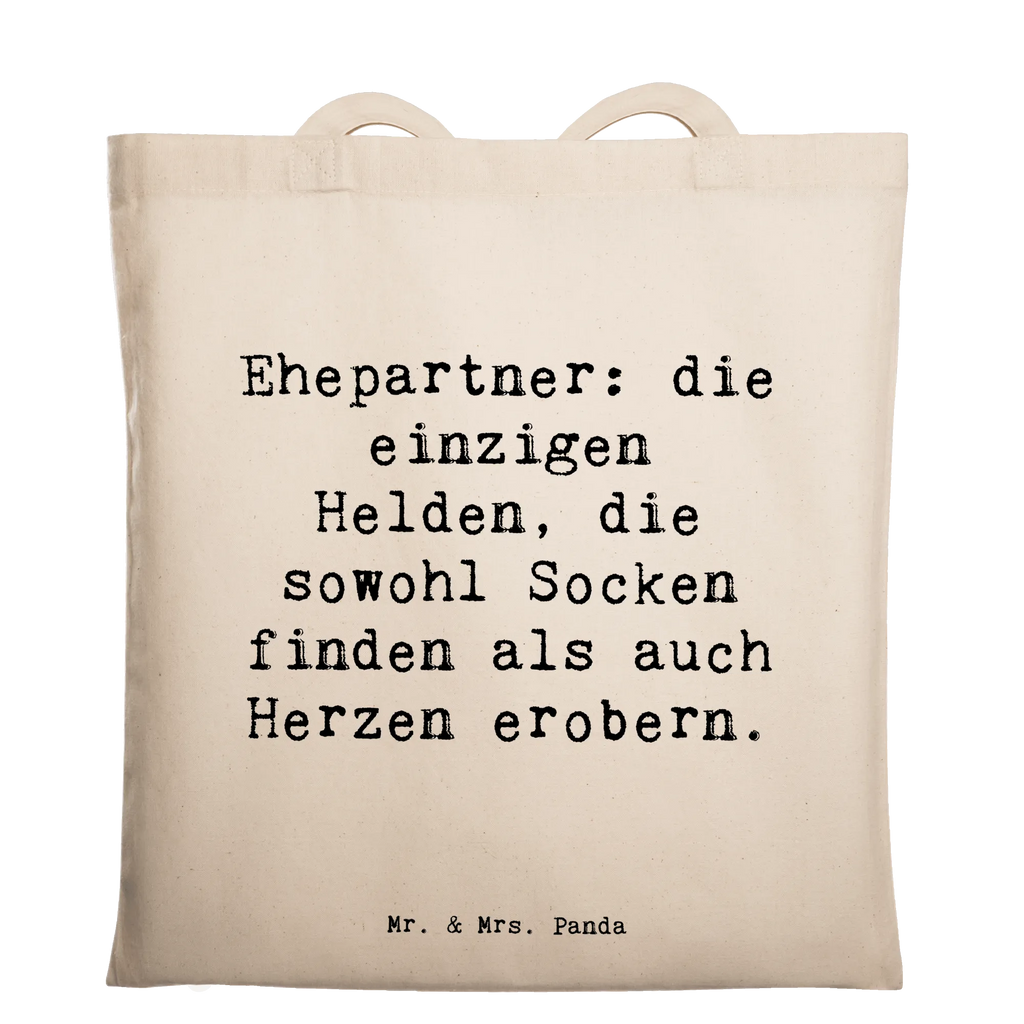 Tote bag Saying Ehepartner: die einzigen Helden, die sowohl Socken finden als auch Herzen erobern. Beuteltasche, Beutel, Einkaufstasche, Jutebeutel, Stoffbeutel, Tasche, Shopper, Umhängetasche, Strandtasche, Schultertasche, Stofftasche, Tragetasche, Badetasche, Jutetasche, Einkaufstüte, Laptoptasche, Familie, Vatertag, Muttertag, Bruder, Schwester, Mama, Papa, Oma, Opa