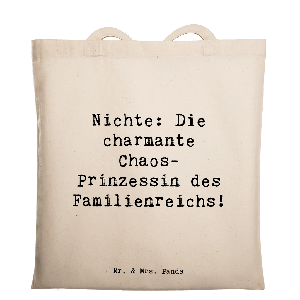 Tragetasche Spruch Nichte Chaos-Prinzessin Beuteltasche, Beutel, Einkaufstasche, Jutebeutel, Stoffbeutel, Tasche, Shopper, Umhängetasche, Strandtasche, Schultertasche, Stofftasche, Tragetasche, Badetasche, Jutetasche, Einkaufstüte, Laptoptasche, Familie, Vatertag, Muttertag, Bruder, Schwester, Mama, Papa, Oma, Opa