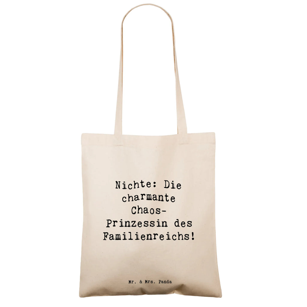 Tragetasche Spruch Nichte Chaos-Prinzessin Beuteltasche, Beutel, Einkaufstasche, Jutebeutel, Stoffbeutel, Tasche, Shopper, Umhängetasche, Strandtasche, Schultertasche, Stofftasche, Tragetasche, Badetasche, Jutetasche, Einkaufstüte, Laptoptasche, Familie, Vatertag, Muttertag, Bruder, Schwester, Mama, Papa, Oma, Opa