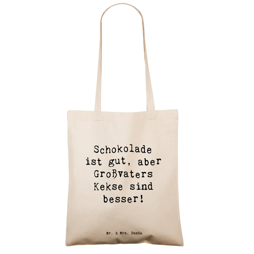 Tote bag Saying Schokolade ist gut, aber Großvaters Kekse sind besser! Beuteltasche, Beutel, Einkaufstasche, Jutebeutel, Stoffbeutel, Tasche, Shopper, Umhängetasche, Strandtasche, Schultertasche, Stofftasche, Tragetasche, Badetasche, Jutetasche, Einkaufstüte, Laptoptasche, Familie, Vatertag, Muttertag, Bruder, Schwester, Mama, Papa, Oma, Opa