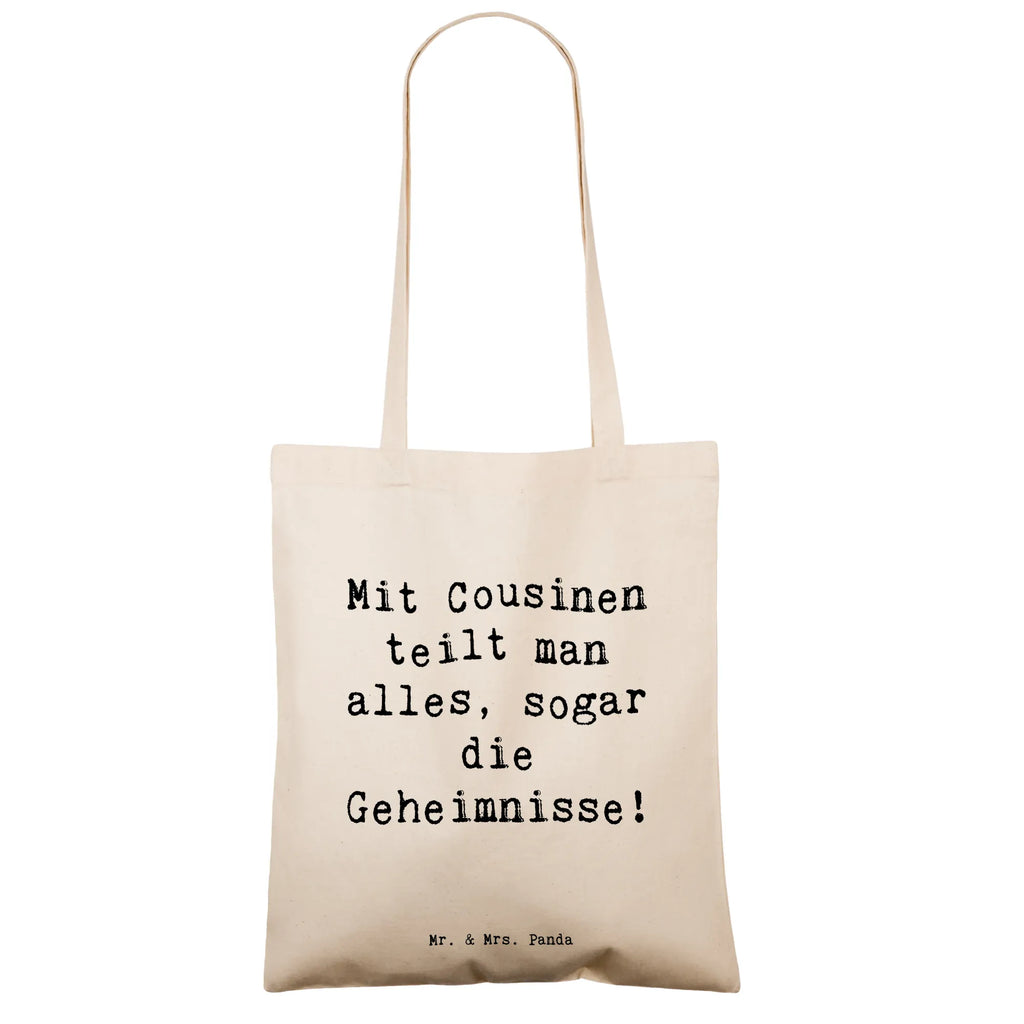 Tote bag Saying Mit Cousinen teilt man alles, sogar die Geheimnisse! Beuteltasche, Beutel, Einkaufstasche, Jutebeutel, Stoffbeutel, Tasche, Shopper, Umhängetasche, Strandtasche, Schultertasche, Stofftasche, Tragetasche, Badetasche, Jutetasche, Einkaufstüte, Laptoptasche, Familie, Vatertag, Muttertag, Bruder, Schwester, Mama, Papa, Oma, Opa