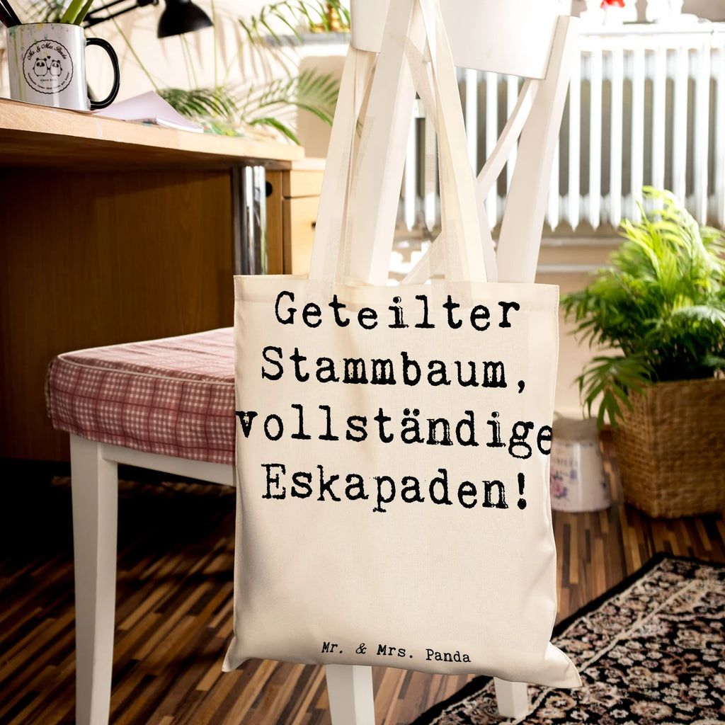Tote bag Saying Geteilter Stammbaum, vollständige Eskapaden! Beuteltasche, Beutel, Einkaufstasche, Jutebeutel, Stoffbeutel, Tasche, Shopper, Umhängetasche, Strandtasche, Schultertasche, Stofftasche, Tragetasche, Badetasche, Jutetasche, Einkaufstüte, Laptoptasche, Familie, Vatertag, Muttertag, Bruder, Schwester, Mama, Papa, Oma, Opa