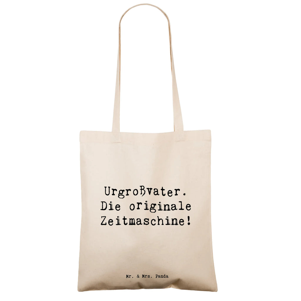 Tote bag Saying Urgroßvater. Die originale Zeitmaschine! Beuteltasche, Beutel, Einkaufstasche, Jutebeutel, Stoffbeutel, Tasche, Shopper, Umhängetasche, Strandtasche, Schultertasche, Stofftasche, Tragetasche, Badetasche, Jutetasche, Einkaufstüte, Laptoptasche, Familie, Vatertag, Muttertag, Bruder, Schwester, Mama, Papa, Oma, Opa
