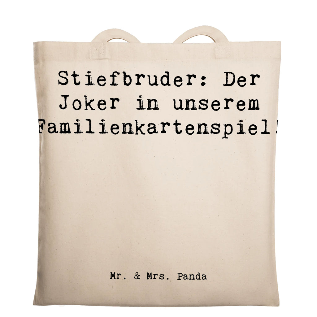 Tote bag Saying Stiefbruder: Der Joker in unserem Familienkartenspiel! Beuteltasche, Beutel, Einkaufstasche, Jutebeutel, Stoffbeutel, Tasche, Shopper, Umhängetasche, Strandtasche, Schultertasche, Stofftasche, Tragetasche, Badetasche, Jutetasche, Einkaufstüte, Laptoptasche, Familie, Vatertag, Muttertag, Bruder, Schwester, Mama, Papa, Oma, Opa
