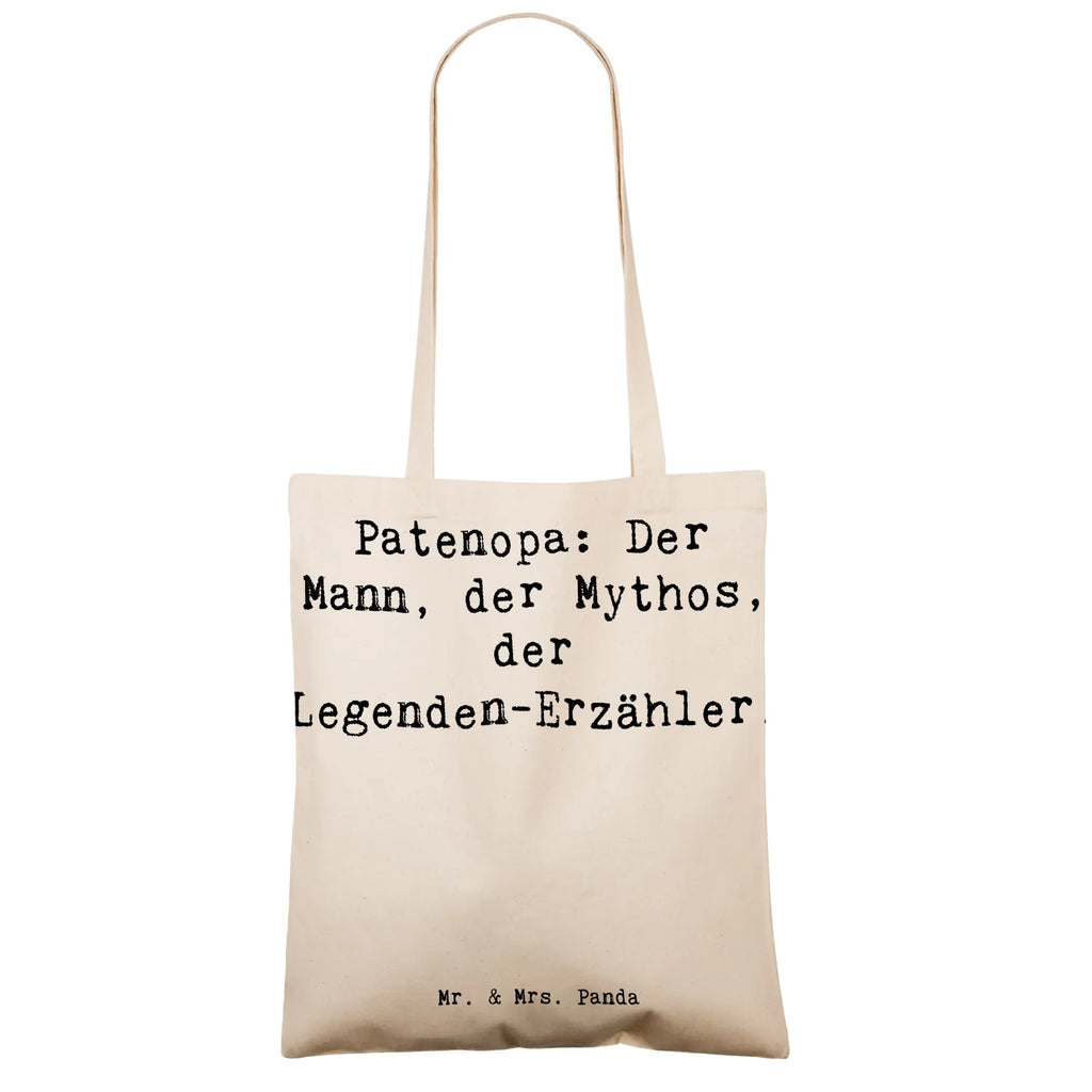 Tote bag Saying Patenopa: Der Mann, der Mythos, der Legenden-Erzähler. Beuteltasche, Beutel, Einkaufstasche, Jutebeutel, Stoffbeutel, Tasche, Shopper, Umhängetasche, Strandtasche, Schultertasche, Stofftasche, Tragetasche, Badetasche, Jutetasche, Einkaufstüte, Laptoptasche, Familie, Vatertag, Muttertag, Bruder, Schwester, Mama, Papa, Oma, Opa