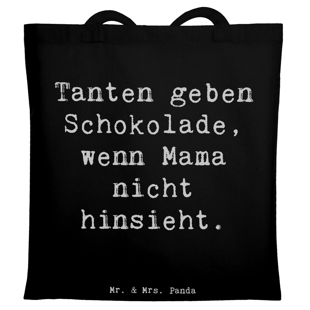 Tragetasche Spruch Tanten geben Schokolade, wenn Mama nicht hinsieht. Beuteltasche, Beutel, Einkaufstasche, Jutebeutel, Stoffbeutel, Tasche, Shopper, Umhängetasche, Strandtasche, Schultertasche, Stofftasche, Tragetasche, Badetasche, Jutetasche, Einkaufstüte, Laptoptasche, Familie, Vatertag, Muttertag, Bruder, Schwester, Mama, Papa, Oma, Opa