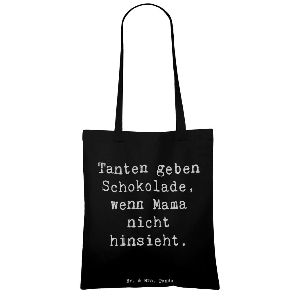 Tragetasche Spruch Tanten geben Schokolade, wenn Mama nicht hinsieht. Beuteltasche, Beutel, Einkaufstasche, Jutebeutel, Stoffbeutel, Tasche, Shopper, Umhängetasche, Strandtasche, Schultertasche, Stofftasche, Tragetasche, Badetasche, Jutetasche, Einkaufstüte, Laptoptasche, Familie, Vatertag, Muttertag, Bruder, Schwester, Mama, Papa, Oma, Opa