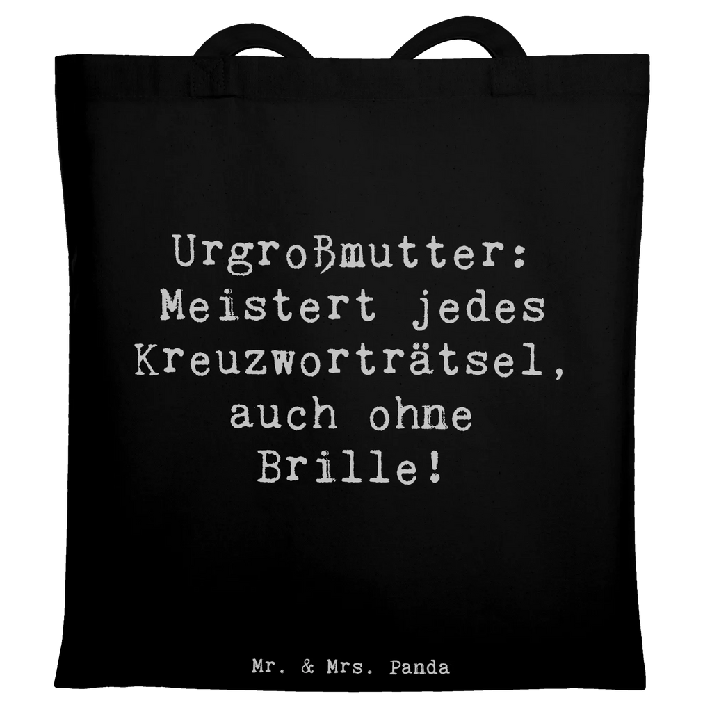 Tote bag Saying Urgroßmutter: Meistert jedes Kreuzworträtsel, auch ohne Brille! Beuteltasche, Beutel, Einkaufstasche, Jutebeutel, Stoffbeutel, Tasche, Shopper, Umhängetasche, Strandtasche, Schultertasche, Stofftasche, Tragetasche, Badetasche, Jutetasche, Einkaufstüte, Laptoptasche, Familie, Vatertag, Muttertag, Bruder, Schwester, Mama, Papa, Oma, Opa