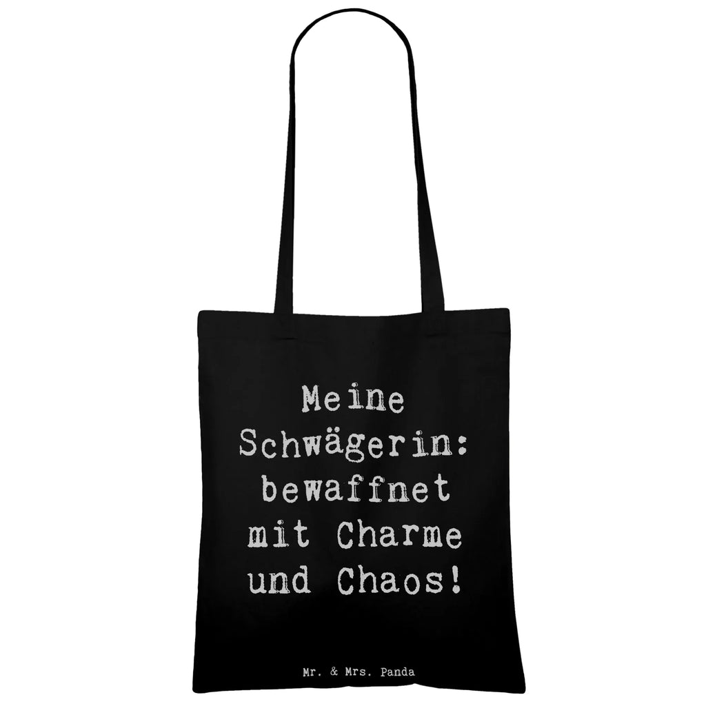 Tragetasche Spruch Schwägerin Charmant Chaos Beuteltasche, Beutel, Einkaufstasche, Jutebeutel, Stoffbeutel, Tasche, Shopper, Umhängetasche, Strandtasche, Schultertasche, Stofftasche, Tragetasche, Badetasche, Jutetasche, Einkaufstüte, Laptoptasche, Familie, Vatertag, Muttertag, Bruder, Schwester, Mama, Papa, Oma, Opa