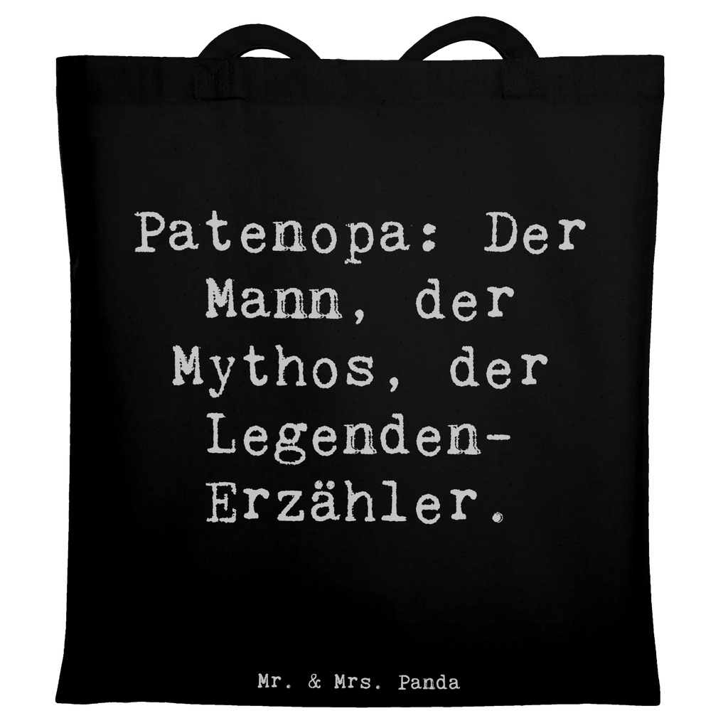 Tote bag Saying Patenopa: Der Mann, der Mythos, der Legenden-Erzähler. Beuteltasche, Beutel, Einkaufstasche, Jutebeutel, Stoffbeutel, Tasche, Shopper, Umhängetasche, Strandtasche, Schultertasche, Stofftasche, Tragetasche, Badetasche, Jutetasche, Einkaufstüte, Laptoptasche, Familie, Vatertag, Muttertag, Bruder, Schwester, Mama, Papa, Oma, Opa