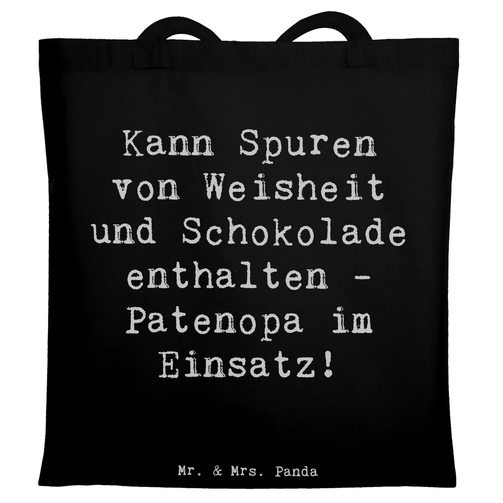 Tragetasche Spruch Patenopa und Weisheit Tragetasche, Stoffbeutel, Beutel, Strandtasche, Laptoptasche, Schultertasche, Stofftasche, Badetasche, Jutebeutel, Shopper, Beuteltasche, Jutetasche, Tasche, Umhängetasche, Einkaufstasche, Einkaufstüte, Familie, Vatertag, Muttertag, Bruder, Schwester, Mama, Papa, Oma, Opa