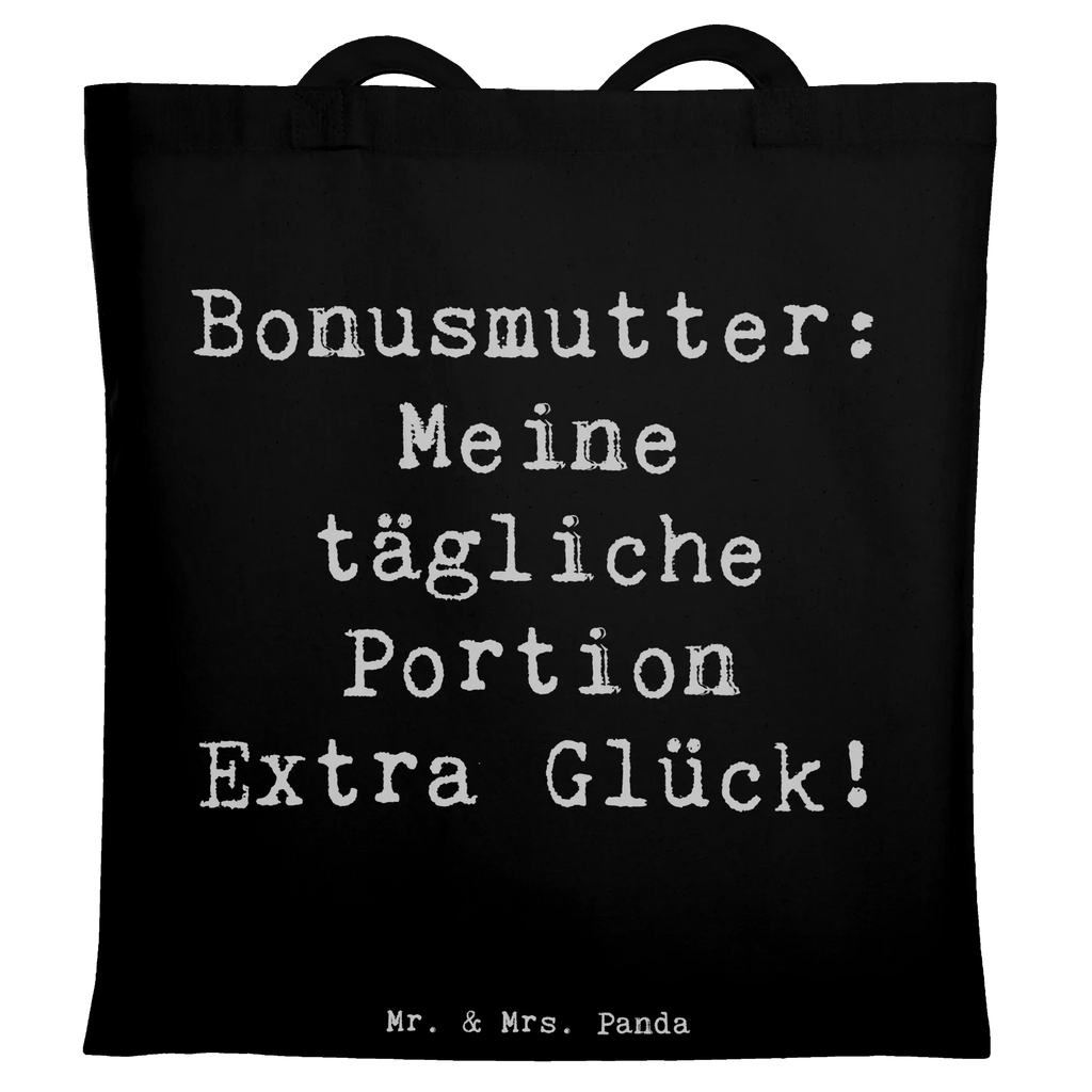 Tote bag Saying Bonusmutter: Meine tägliche Portion Extra Glück! Beuteltasche, Beutel, Einkaufstasche, Jutebeutel, Stoffbeutel, Tasche, Shopper, Umhängetasche, Strandtasche, Schultertasche, Stofftasche, Tragetasche, Badetasche, Jutetasche, Einkaufstüte, Laptoptasche, Familie, Vatertag, Muttertag, Bruder, Schwester, Mama, Papa, Oma, Opa