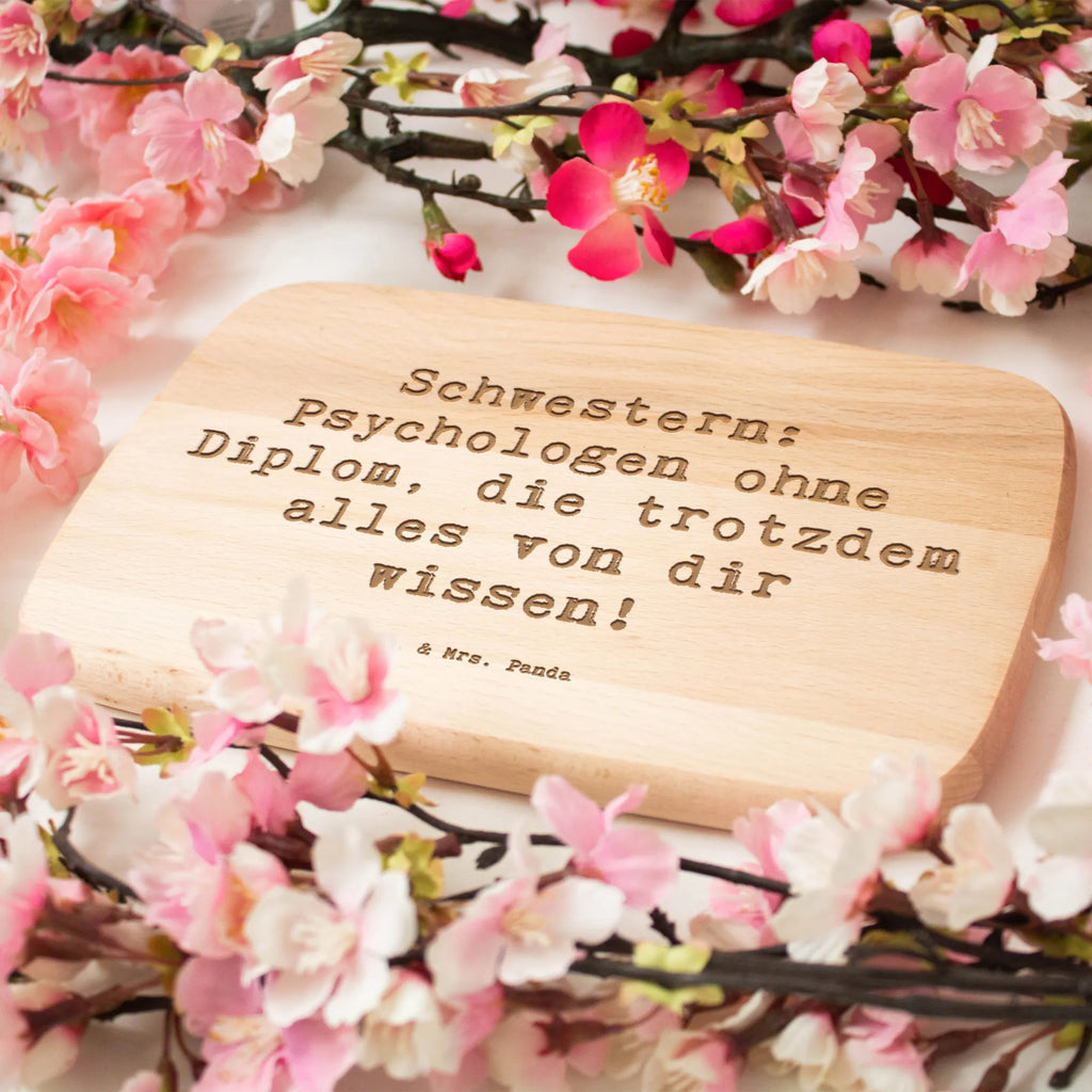 Serving board Saying Schwestern: Psychologen ohne Diplom, die trotzdem alles von dir wissen! Board, cutting board, breakfast board, Family, Father's Day, Mother's Day, brother, sister, Mom, Dad