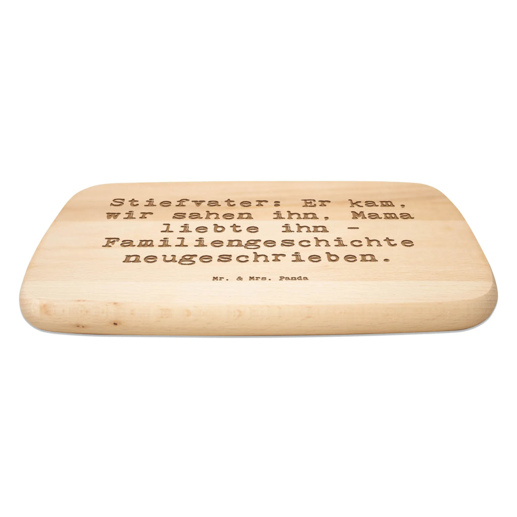 Śniadaniowa deska Przysłowie Stiefvater: Er kam, wir sahen ihn, Mama liebte ihn. Familiengeschichte neugeschrieben. Rodzina, Dzień Ojca, Dzień Matki, brat, siostra, mama, tata, babcia, dziadek