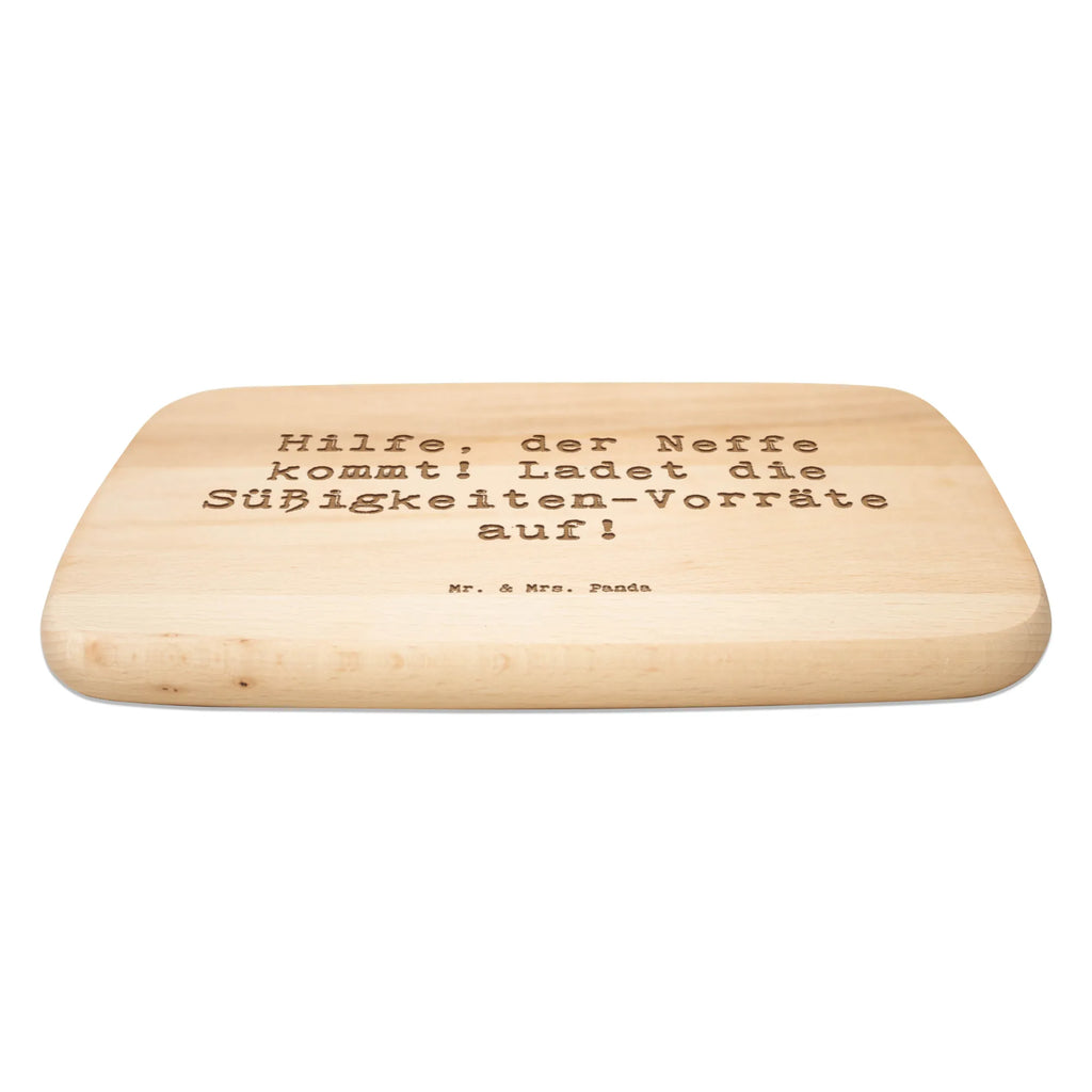 Serving board Saying Hilfe, der Neffe kommt! Ladet die Süßigkeiten-Vorräte auf! Board, cutting board, breakfast board, Family, Father's Day, Mother's Day, brother, sister, Mom, Dad