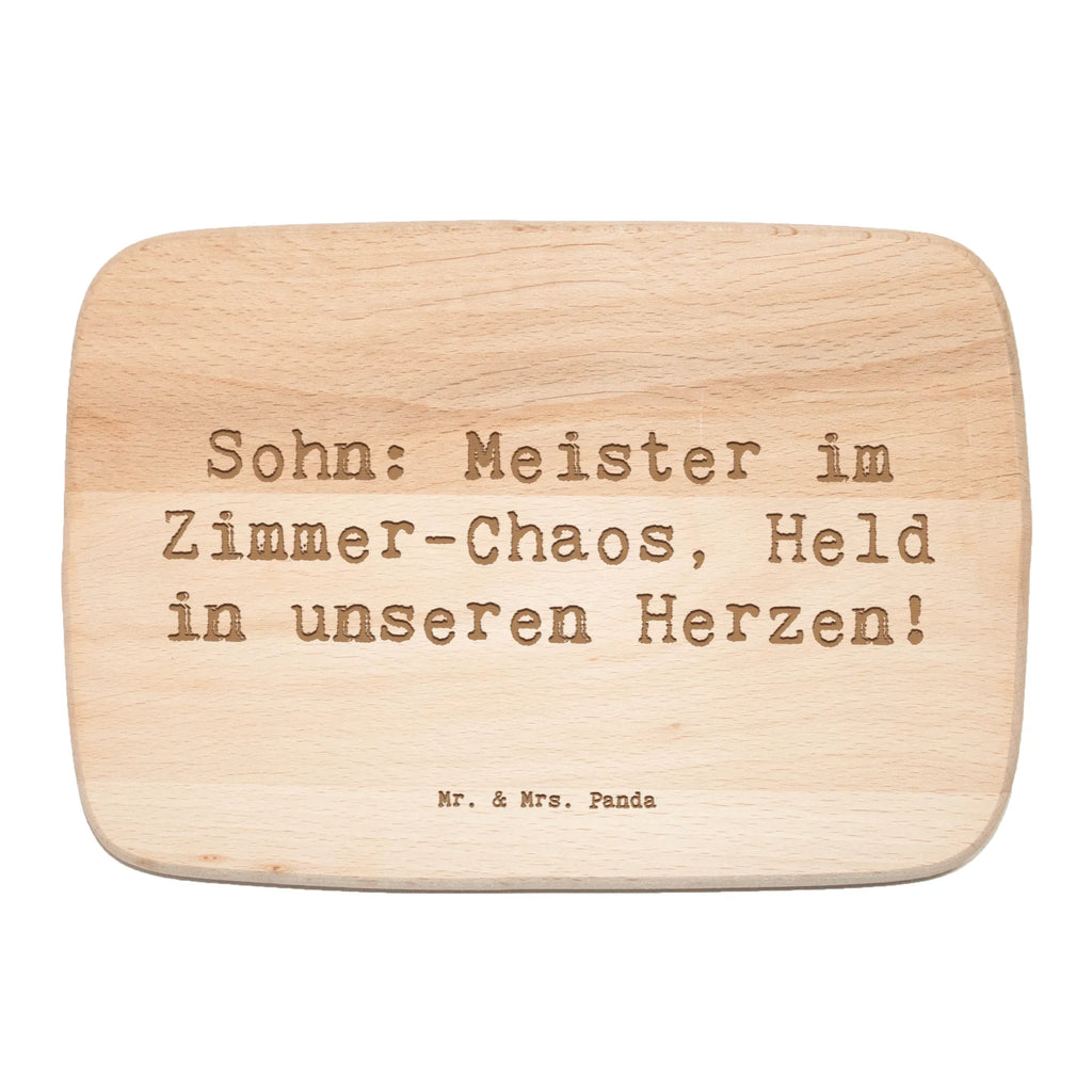 Serving board Saying Sohn: Meister im Zimmer-Chaos, Held in unseren Herzen! cutting board, Board, breakfast board, Family, Father's Day, Mother's Day, brother, sister, Mom, Dad