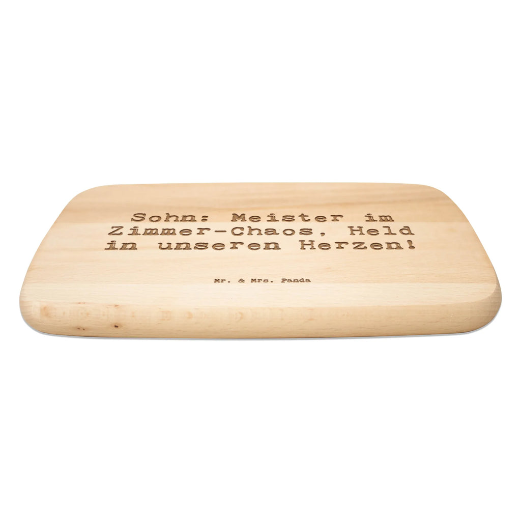 Serving board Saying Sohn: Meister im Zimmer-Chaos, Held in unseren Herzen! cutting board, Board, breakfast board, Family, Father's Day, Mother's Day, brother, sister, Mom, Dad