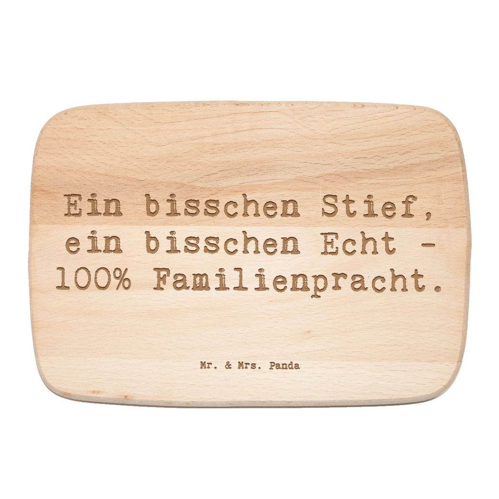 Serving board Saying Ein bisschen Stief, ein bisschen Echt - 100% Familienpracht. cutting board, Board, breakfast board, Family, Father's Day, Mother's Day, brother, sister, Mom, Dad