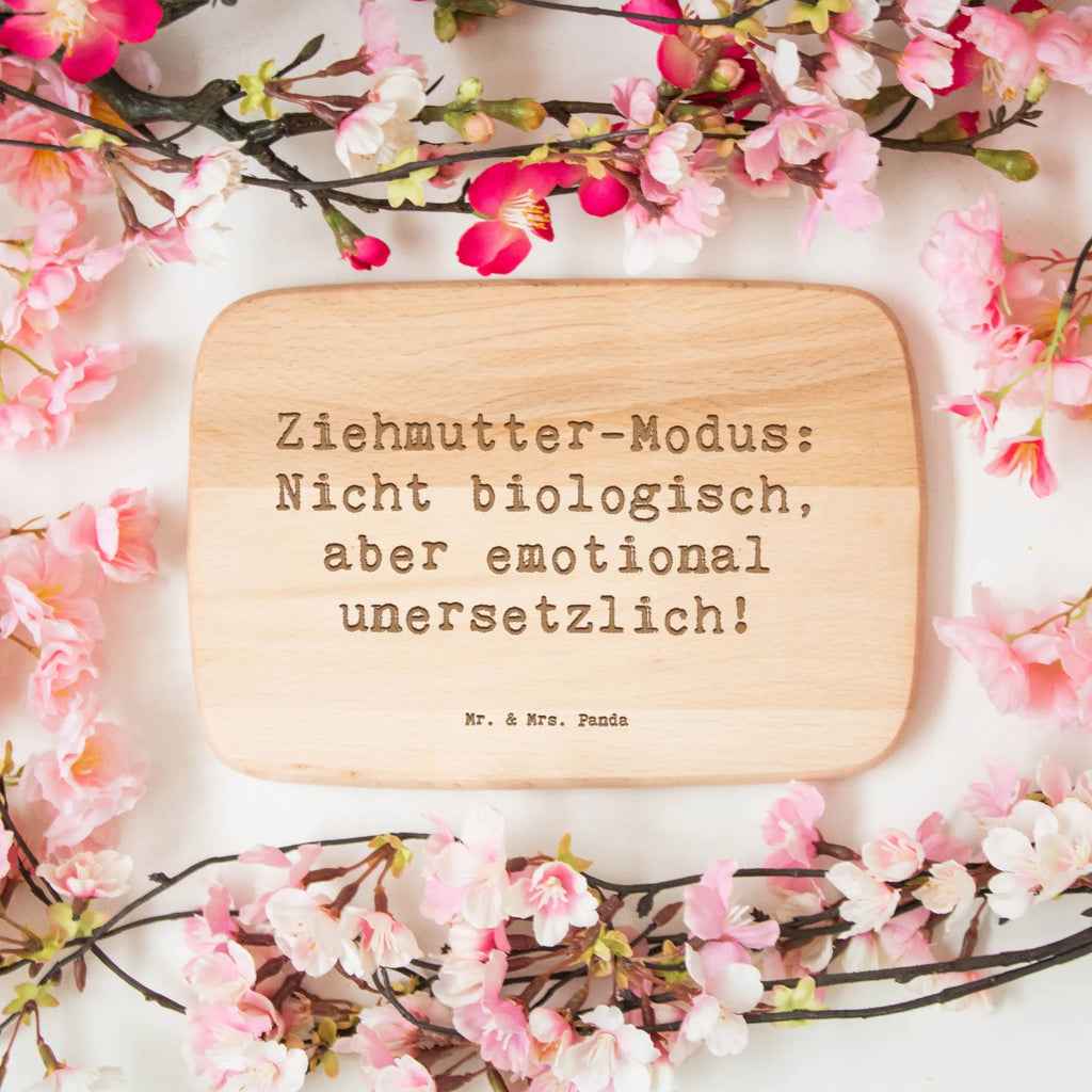 Serving board Saying Ziehmutter-Modus: Nicht biologisch, aber emotional unersetzlich! breakfast board, Board, cutting board, Family, Father's Day, Mother's Day, brother, sister, Mom, Dad