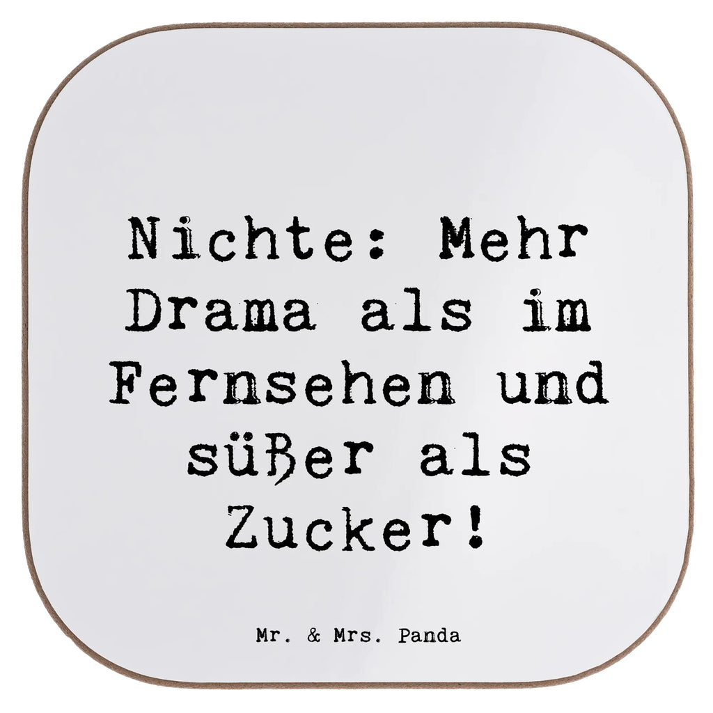Square coaster Saying Nichte: Mehr Drama als im Fernsehen und süßer als Zucker! Untersetzer Gläser, Getränkeuntersetzer, Untersetzer Holz, Glasuntersetzer, Korkuntersetzer, Untersetzer für Gläser, Bierdeckel, Untersetzer aus Holz, Holzuntersetzer, Untersetzer Design, Tassen Untersetzer, Untersetzer, Familie, Vatertag, Muttertag, Bruder, Schwester, Mama, Papa, Oma, Opa