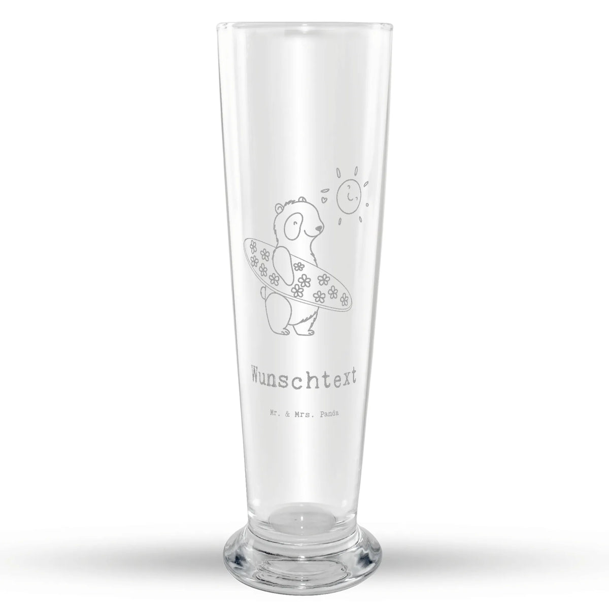Customizable Wheat Glass panda surfing Gift, sport, hobby, giving, thank you, award, profit, athlete, surf school, Surfing, surfing