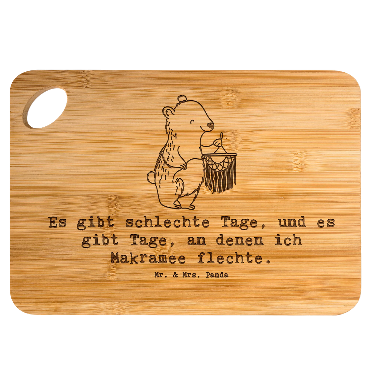 Bamboo chopping board bear macrame Gift, giving, thank you, award, profit, athlete, crafts with macrame, Macrame, crafts