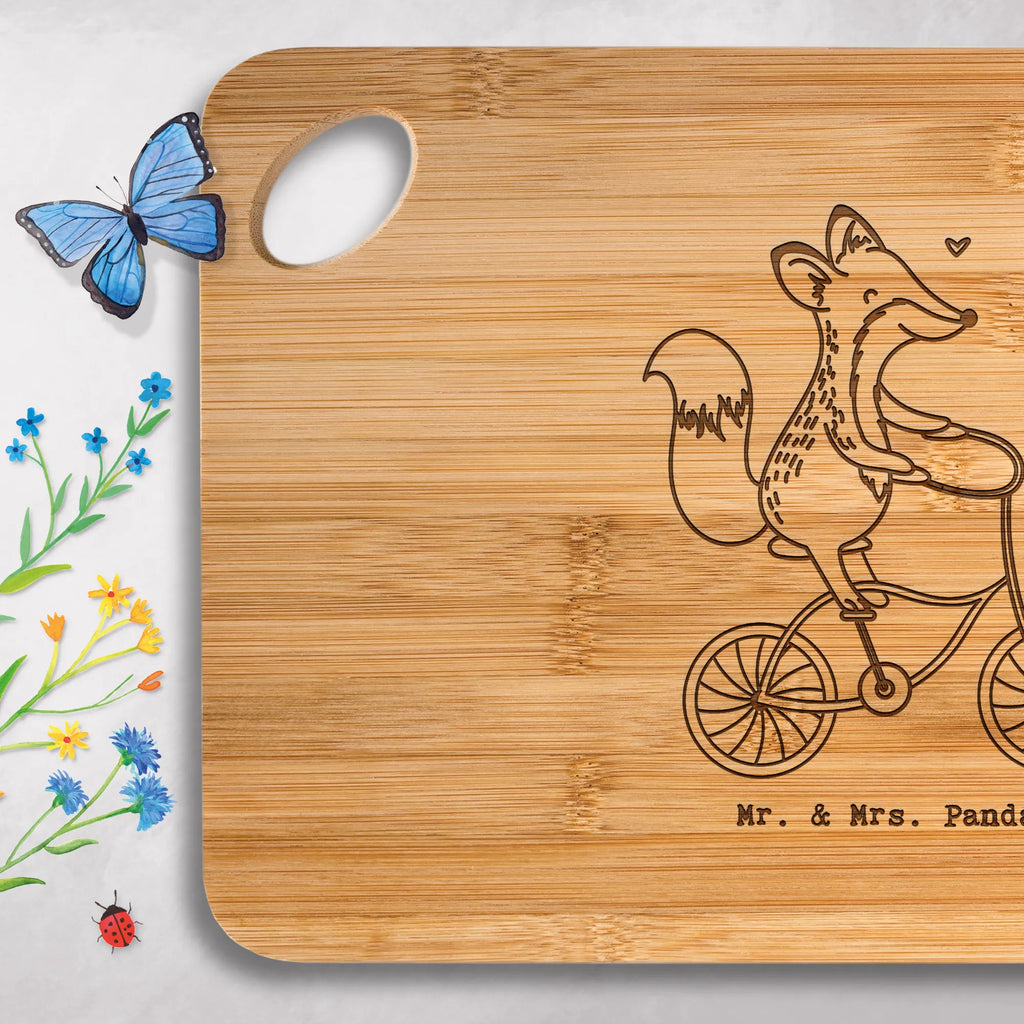 Bambus - deska do krojenia Lis Jazda na rowerze Frühstücksbrett, Hackbrett, Holzbrettchen, Brett, Servierbrett, Küchenbrett, Schneidebrett, Holzbrett, Geschenk, Sport, Sportart, Hobby, Schenken, Danke, Dankeschön, Auszeichnung, Gewinn, Sportler, Trekking, Mountainbiking, Radsport, Fahrrad fahren, Radeln