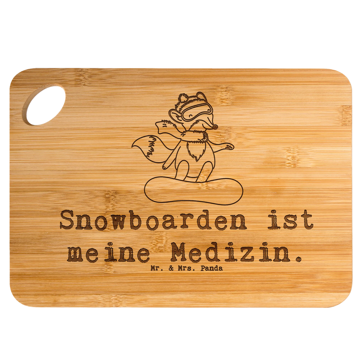 Bamboo chopping board Hare snowboarding Gift, giving, thank you, award, profit, athlete, winter vacation, winter sports, snowboarding, snowboard school