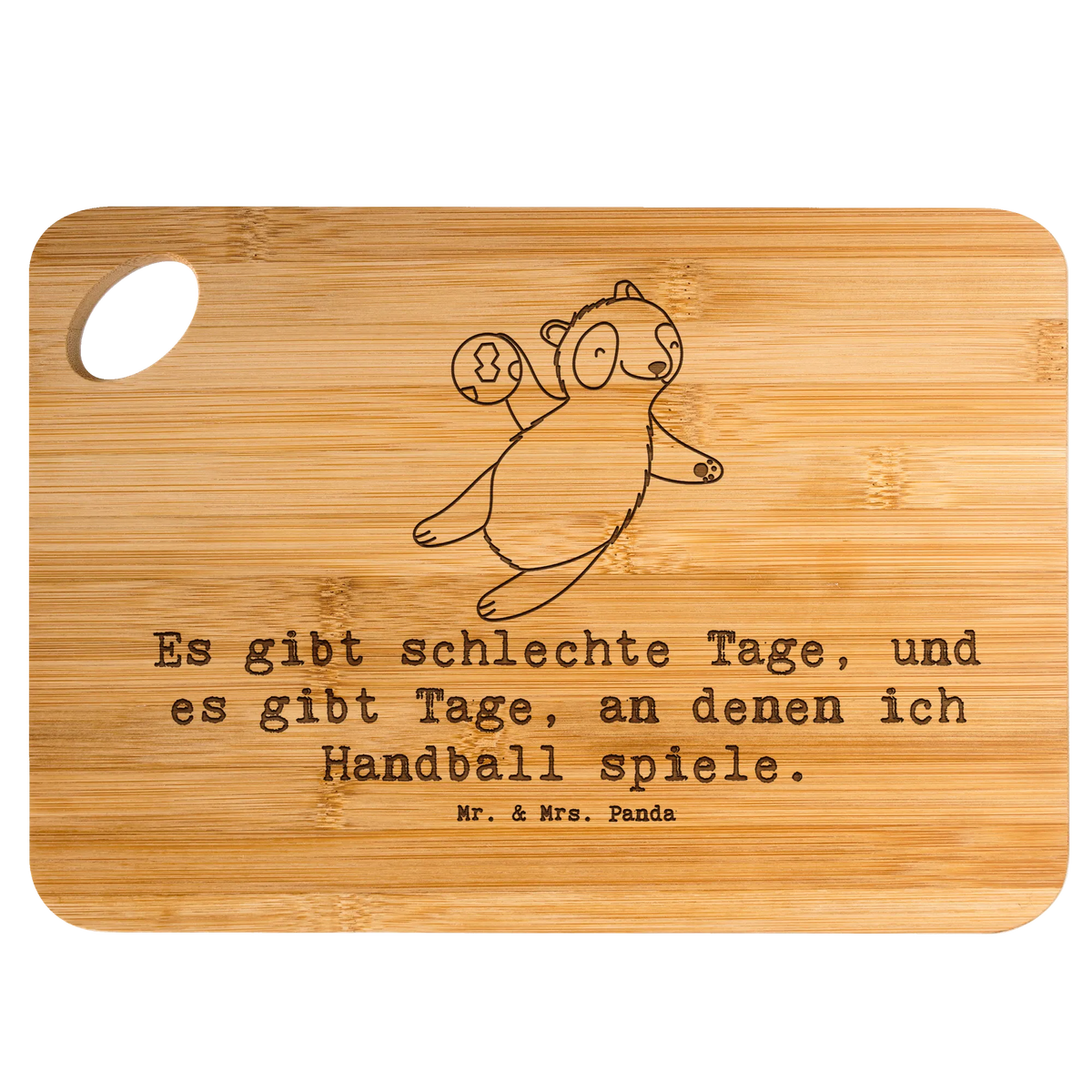 Bamboo chopping board panda playing handball
