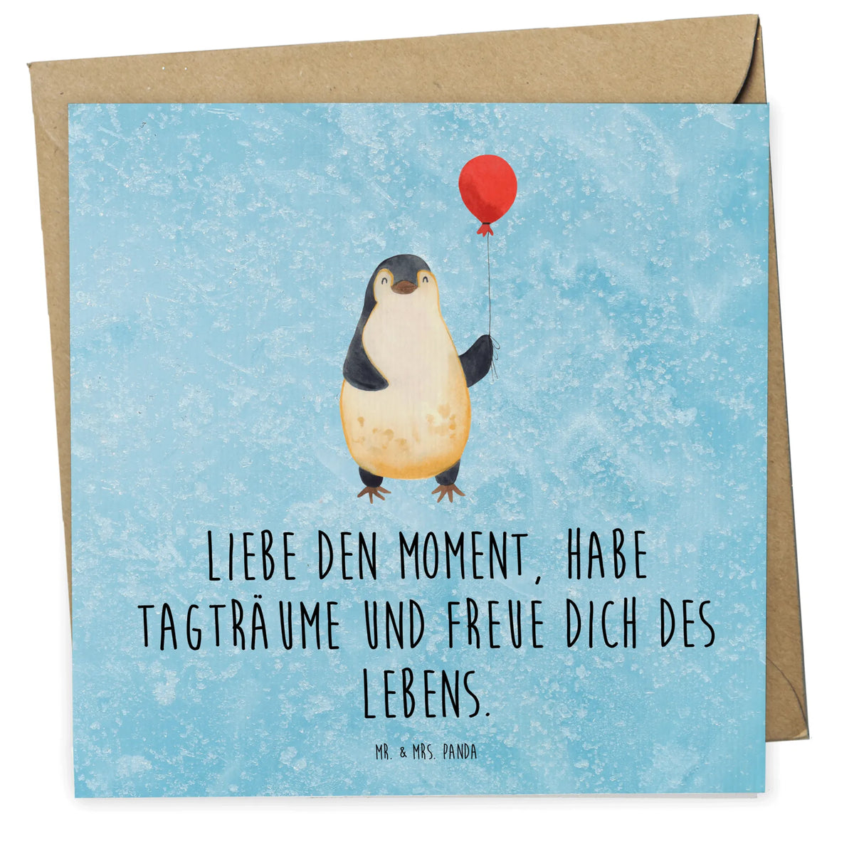 Deluxe Karte Pinguin Luftballon Glückwunschkarte, Klappkarte, Grußkarte, faltkarte, doppelkarte, anlasskarte, Pinguin, Liebe, Neustart, Geschenkidee, Motivation, Neues Leben, Tagträume, Glück, Luftballon, Geschenk Freundin, Lebenslust, Pinguine, Beste Freundin