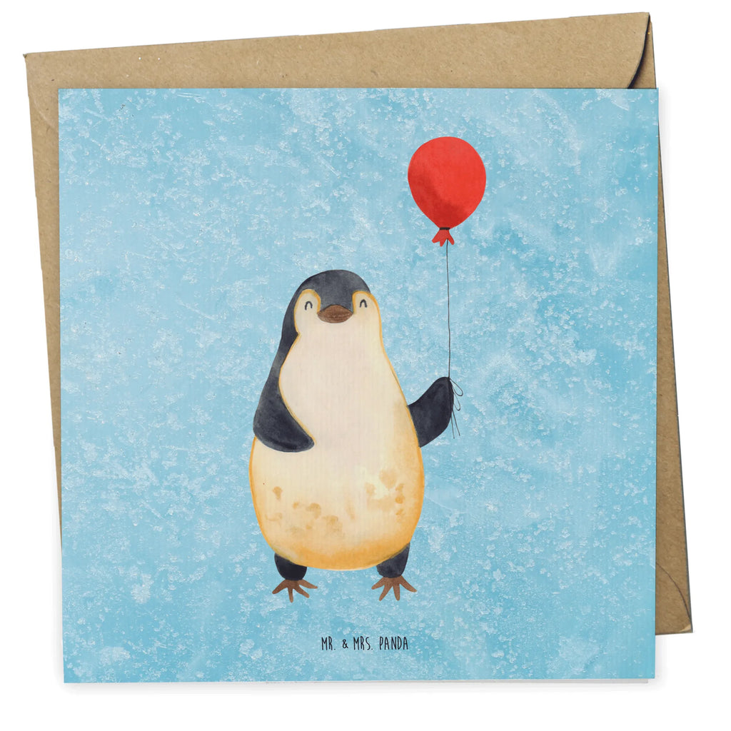 Deluxe Karte Pinguin Luftballon Glückwunschkarte, doppelkarte, Grußkarte, faltkarte, Klappkarte, anlasskarte, Pinguin, Luftballon, Geschenkidee, Glück, Motivation, Neues Leben, Neustart, Beste Freundin, Lebenslust, Tagträume, Geschenk Freundin, Pinguine, Liebe