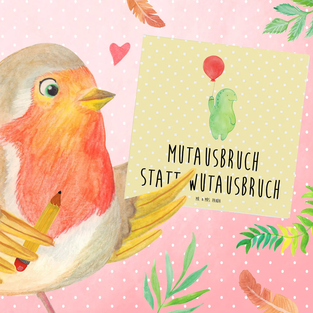 Deluxe Card tortoise balloon Grußkarte, Hochwertige Klappkarte, Glückwunschkarte, Karte, Klappkarte, Geburtstagskarte, Hochzeitskarte, Hochwertige Grußkarte, Einladungskarte, Schildkröte, Motivationsspruch, Mutausbruch, Motivation, Schildkröten