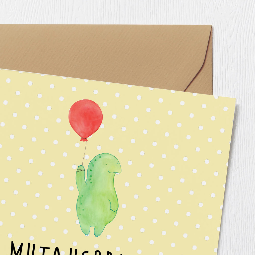 Deluxe Card tortoise balloon Grußkarte, Hochwertige Klappkarte, Glückwunschkarte, Karte, Klappkarte, Geburtstagskarte, Hochzeitskarte, Hochwertige Grußkarte, Einladungskarte, Schildkröte, Motivationsspruch, Mutausbruch, Motivation, Schildkröten