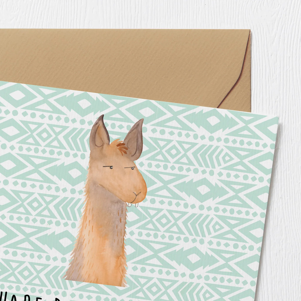 Deluxe Karte Lamakopf Genervt anlasskarte, Glückwunschkarte, Grußkarte, faltkarte, doppelkarte, Klappkarte, Lama, Alpaka, Partnerin, Azubi, Büro, Büroalltag, Beste Freundin, Chef, Recht haben, Freundin, Genervt sein, Chefin, Lamas