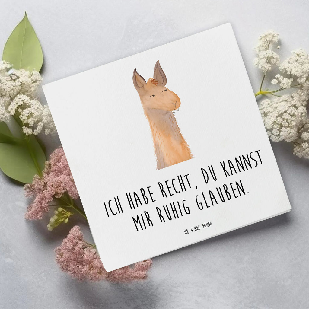 Deluxe Karte Lamakopf Genervt anlasskarte, Glückwunschkarte, Grußkarte, faltkarte, doppelkarte, Klappkarte, Lama, Alpaka, Partnerin, Azubi, Büro, Büroalltag, Beste Freundin, Chef, Recht haben, Freundin, Genervt sein, Chefin, Lamas