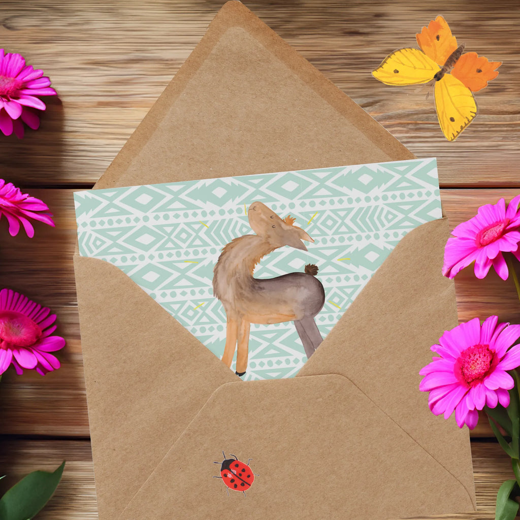 Deluxe Karte Lama Stolz doppelkarte, Glückwunschkarte, faltkarte, Klappkarte, anlasskarte, Grußkarte, Lama, Alpaka, Kumpel, Family, Außenseiter, Freundin, Hippie, Lamas, Beste Freundin, Anders, Neustart, Familie, Stolz, Freundinnen