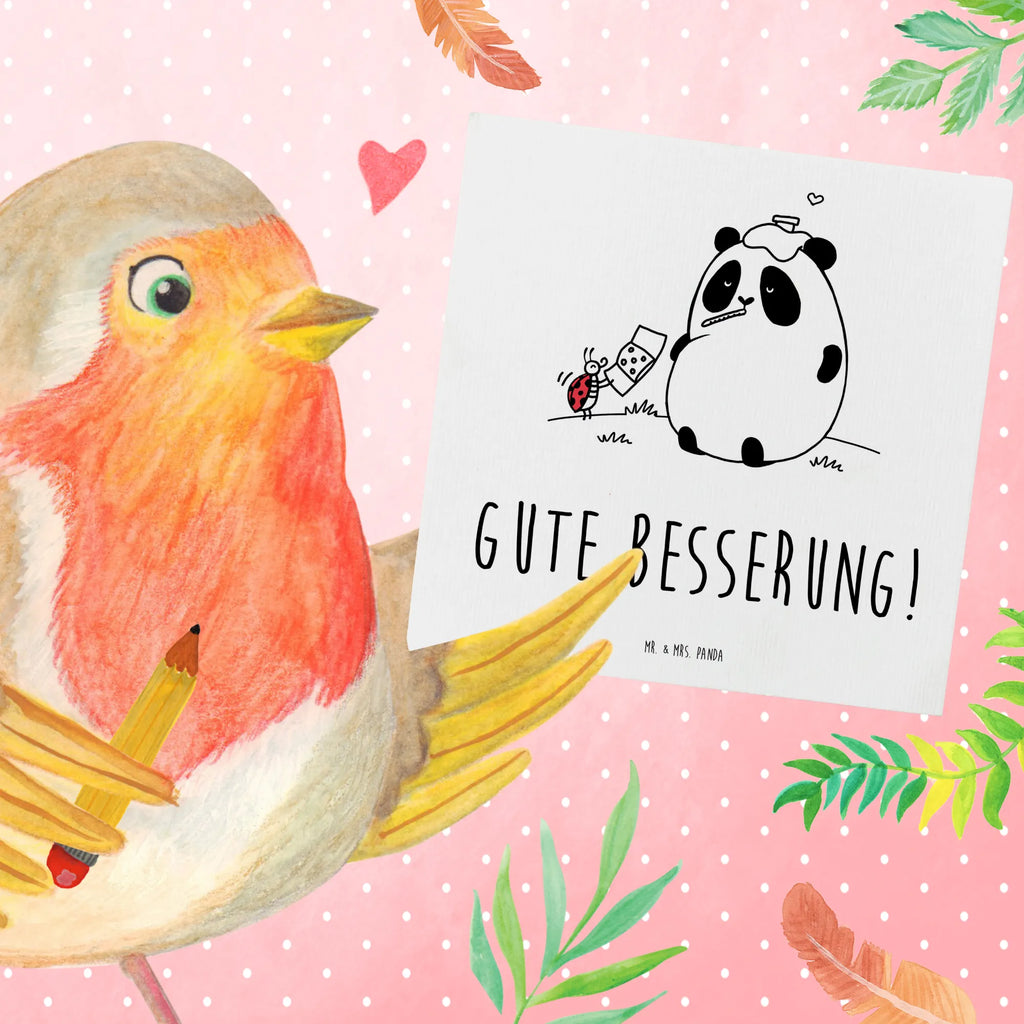 Deluxe Card Panda Get well soon Hochwertige Grußkarte, Hochwertige Klappkarte, Glückwunschkarte, Klappkarte, Karte, Einladungskarte, Grußkarte, Hochzeitskarte, Geburtstagskarte