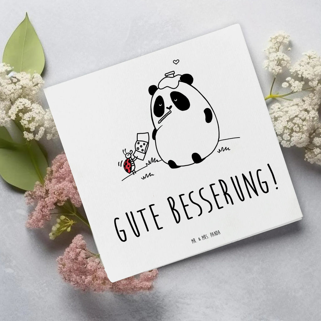 Deluxe Card Panda Get well soon Hochwertige Grußkarte, Hochwertige Klappkarte, Glückwunschkarte, Klappkarte, Karte, Einladungskarte, Grußkarte, Hochzeitskarte, Geburtstagskarte