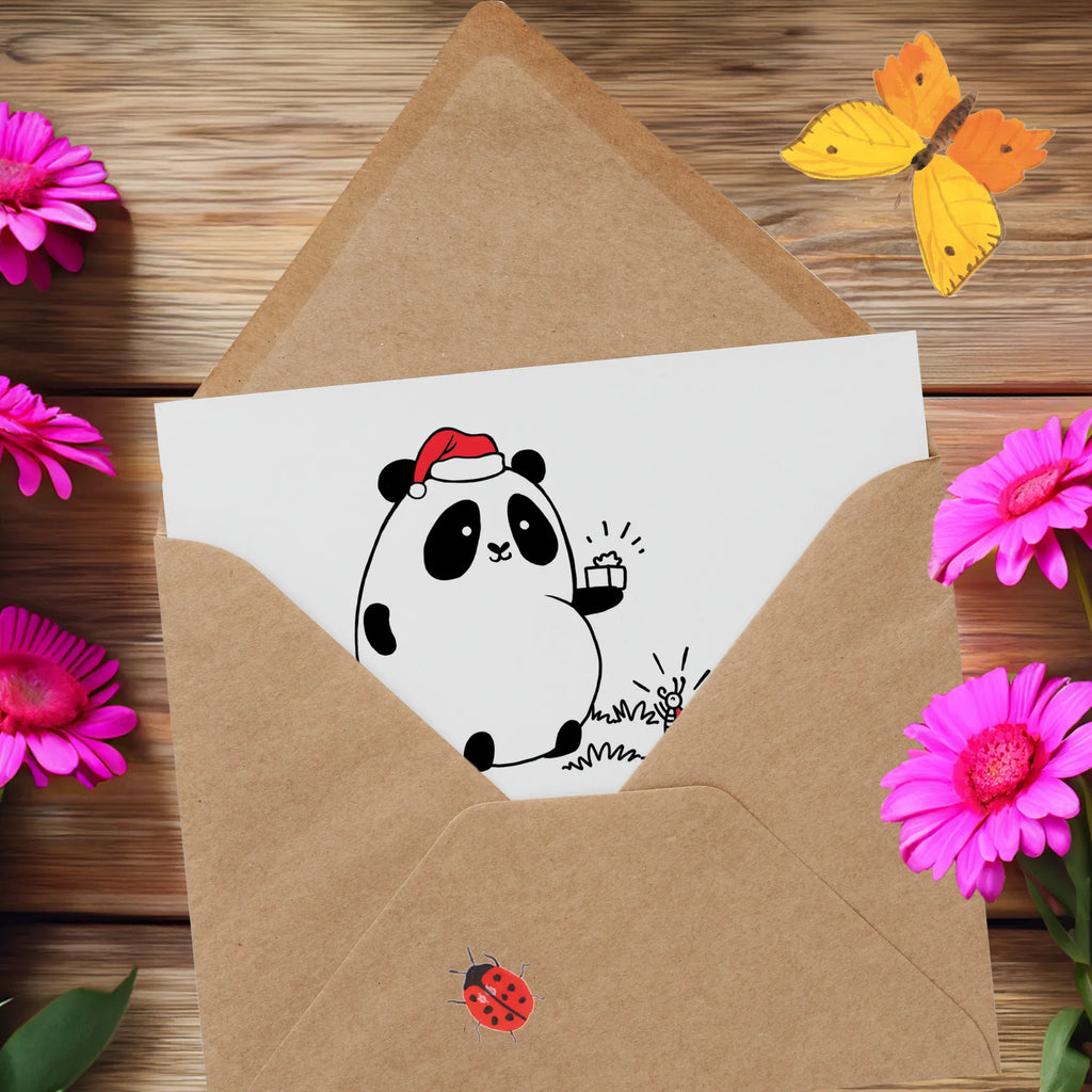 Deluxe Karte Panda Weihnachtsgeschenk Geburtstagskarte, Einladungskarte, Hochzeitskarte, Karte, Hochwertige Klappkarte, Klappkarte, Glückwunschkarte, Hochwertige Grußkarte, Grußkarte