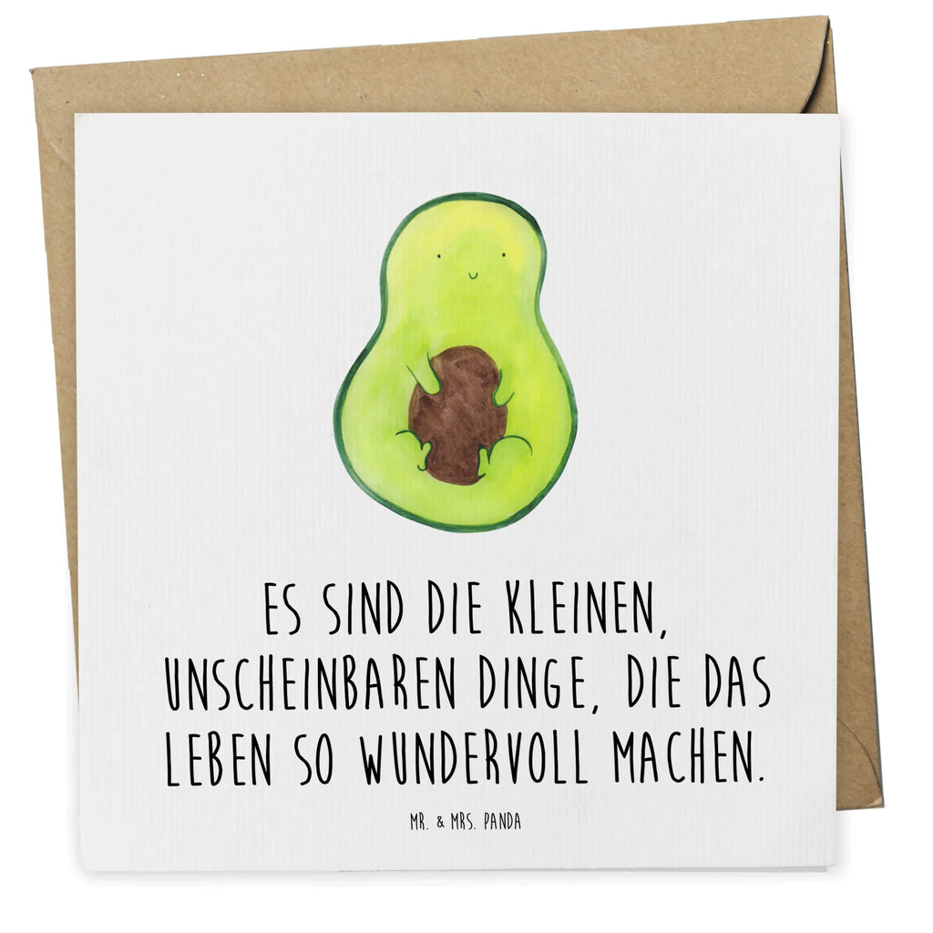 Deluxe Karte Avocado Kern Grußkarte, faltkarte, doppelkarte, Klappkarte, anlasskarte, Glückwunschkarte, Veggie, Vegan, Gesund, Avocado, Avocadokern, Pflanze, Spruch Leben, Avokado, Kern