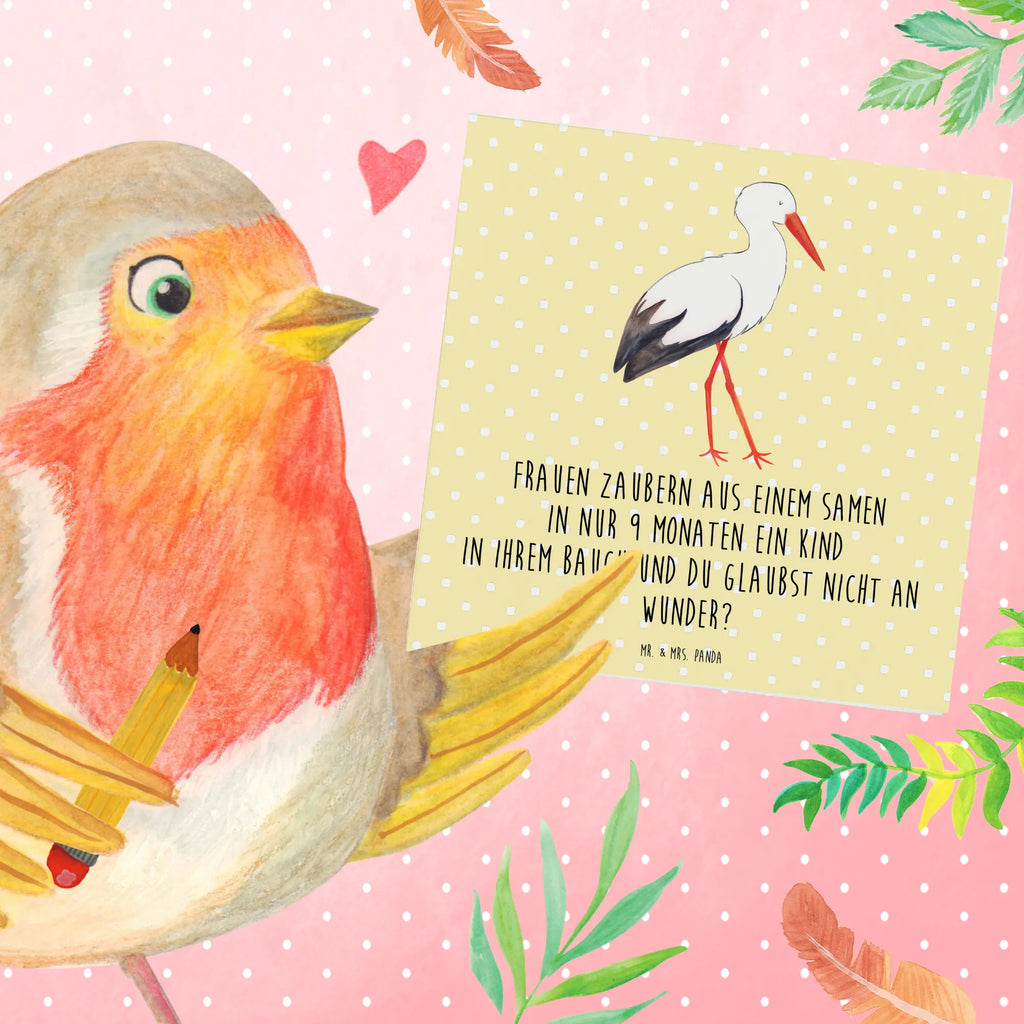Deluxe Karte Storch Glückwunschkarte, Geburtstagskarte, Einladungskarte, Karte, Hochzeitskarte, Grußkarte, Hochwertige Grußkarte, Klappkarte, Hochwertige Klappkarte, Tiermotive, Gute Laune, lustige Sprüche, Tiere, Mutter, Mutter werden, Geburt, Storch, Mütter, Störche, Babybauch, Schwanger, Schwangerschaft, Baby