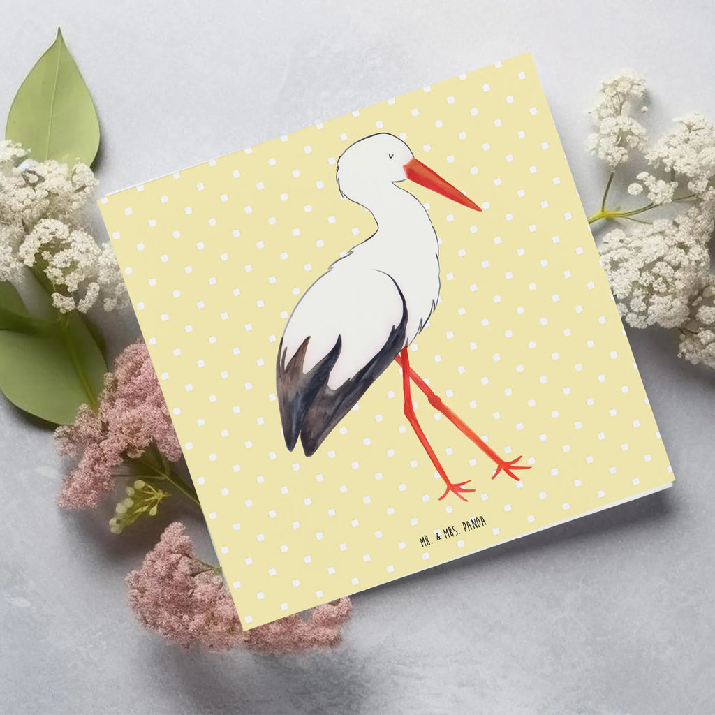 Deluxe Karte Storch Glückwunschkarte, Geburtstagskarte, Einladungskarte, Karte, Hochzeitskarte, Grußkarte, Hochwertige Grußkarte, Klappkarte, Hochwertige Klappkarte, Tiermotive, Gute Laune, lustige Sprüche, Tiere, Mutter, Mutter werden, Geburt, Storch, Mütter, Störche, Babybauch, Schwanger, Schwangerschaft, Baby