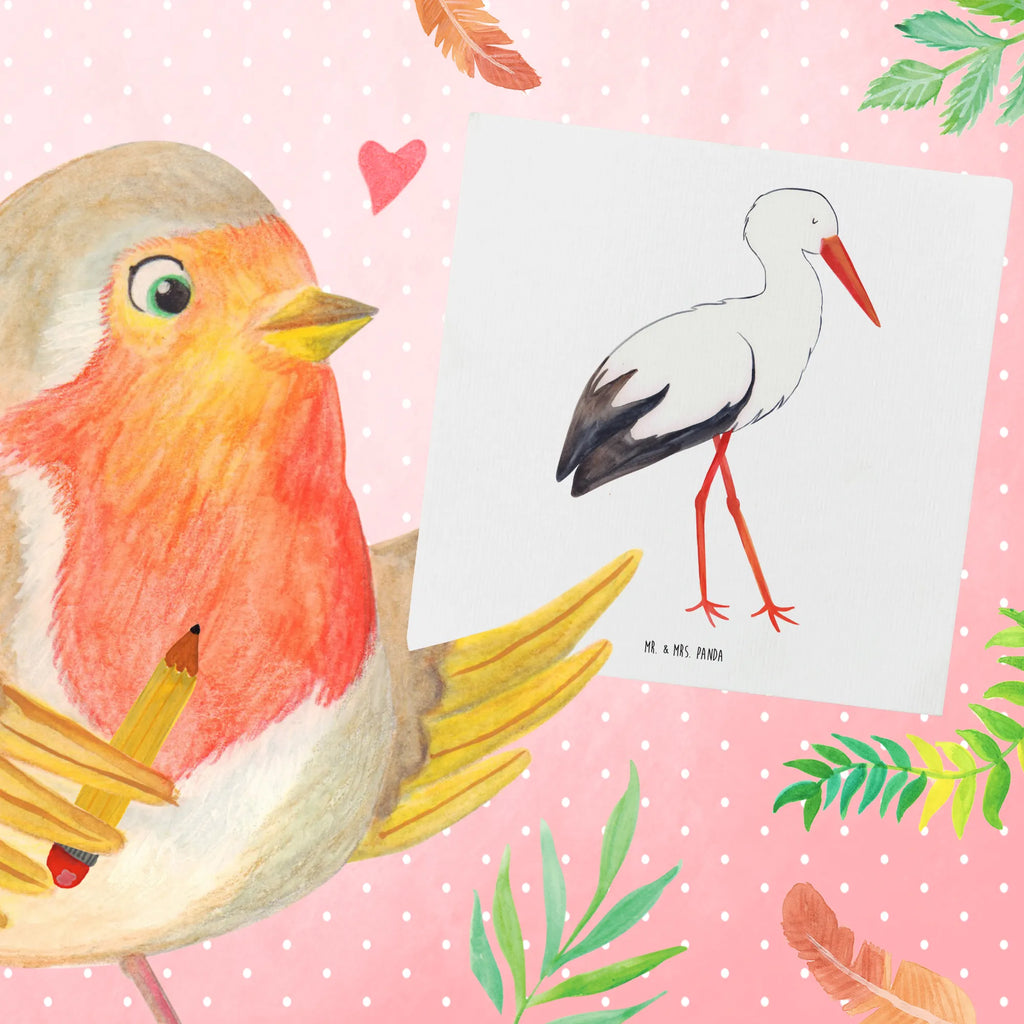 Deluxe Karte Storch Glückwunschkarte, Geburtstagskarte, Einladungskarte, Karte, Hochzeitskarte, Grußkarte, Hochwertige Grußkarte, Klappkarte, Hochwertige Klappkarte, Tiermotive, Gute Laune, lustige Sprüche, Tiere, Mutter, Mutter werden, Geburt, Storch, Mütter, Störche, Babybauch, Schwanger, Schwangerschaft, Baby