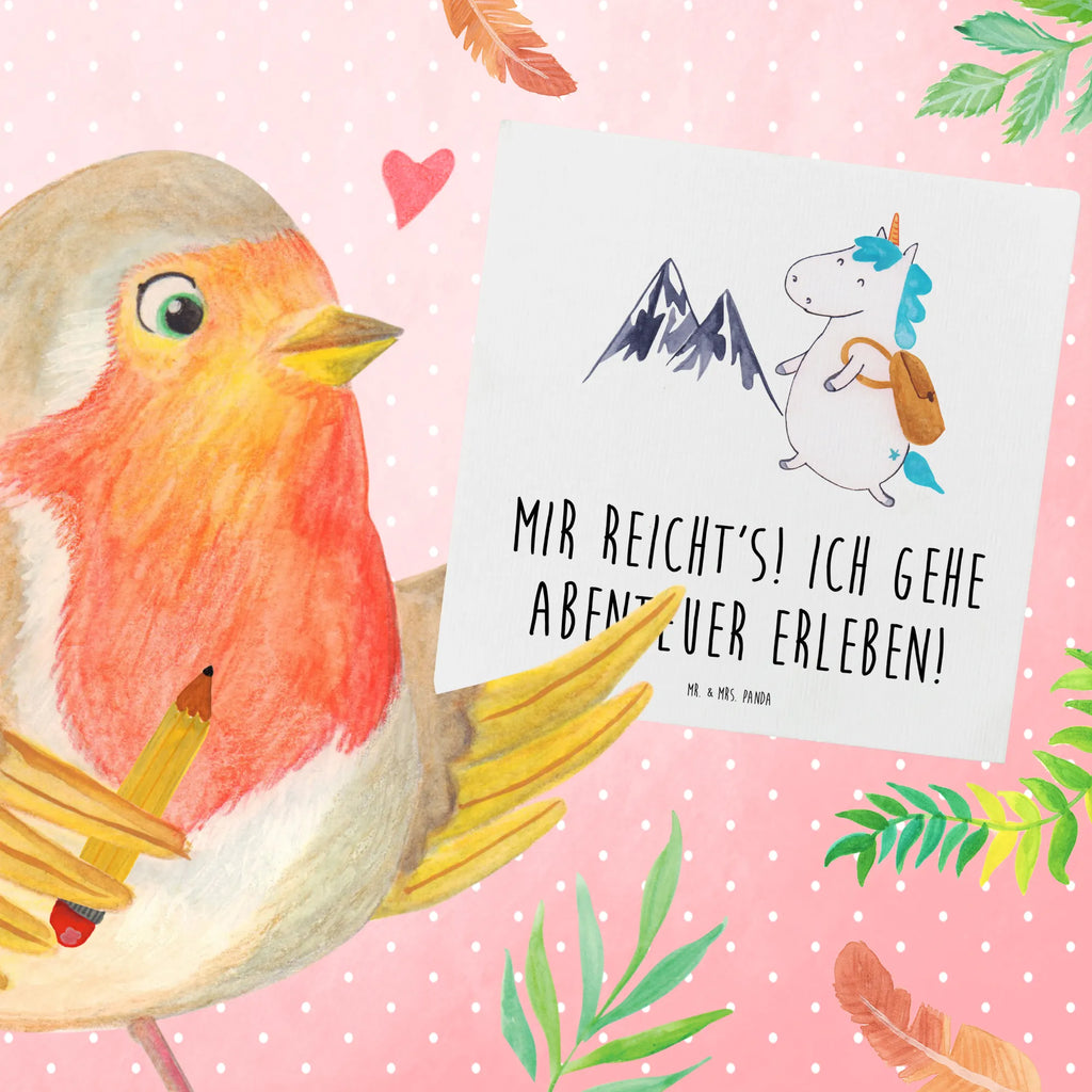 Deluxe Karte Einhorn Bergsteiger Glückwunschkarte, Hochwertige Grußkarte, Hochwertige Klappkarte, Klappkarte, Karte, Einladungskarte, Geburtstagskarte, Grußkarte, Hochzeitskarte, Einhorn, Einhörner, Einhorn Deko, Unicorn, Entdecker, Urlaub, Weltenbummler, Berge, Bergsteiger, Reisen, Abenteuer, Weltreise, Abenteurer