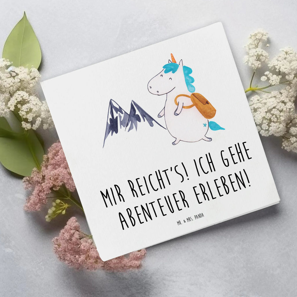 Deluxe Karte Einhorn Bergsteiger Glückwunschkarte, Hochwertige Grußkarte, Hochwertige Klappkarte, Klappkarte, Karte, Einladungskarte, Geburtstagskarte, Grußkarte, Hochzeitskarte, Einhorn, Einhörner, Einhorn Deko, Unicorn, Entdecker, Urlaub, Weltenbummler, Berge, Bergsteiger, Reisen, Abenteuer, Weltreise, Abenteurer