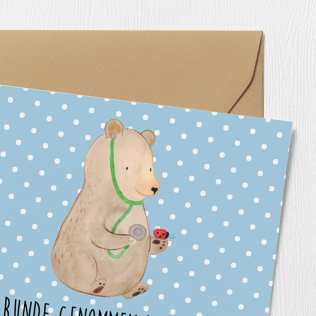 Deluxe Card bear Physician Geburtstagskarte, Hochwertige Klappkarte, Hochzeitskarte, Hochwertige Grußkarte, Karte, Glückwunschkarte, Einladungskarte, Klappkarte, Grußkarte, Bär, Teddy, Teddybär, Doktor, Ärztin, Doktorin, Professor, Professorin, Arzt