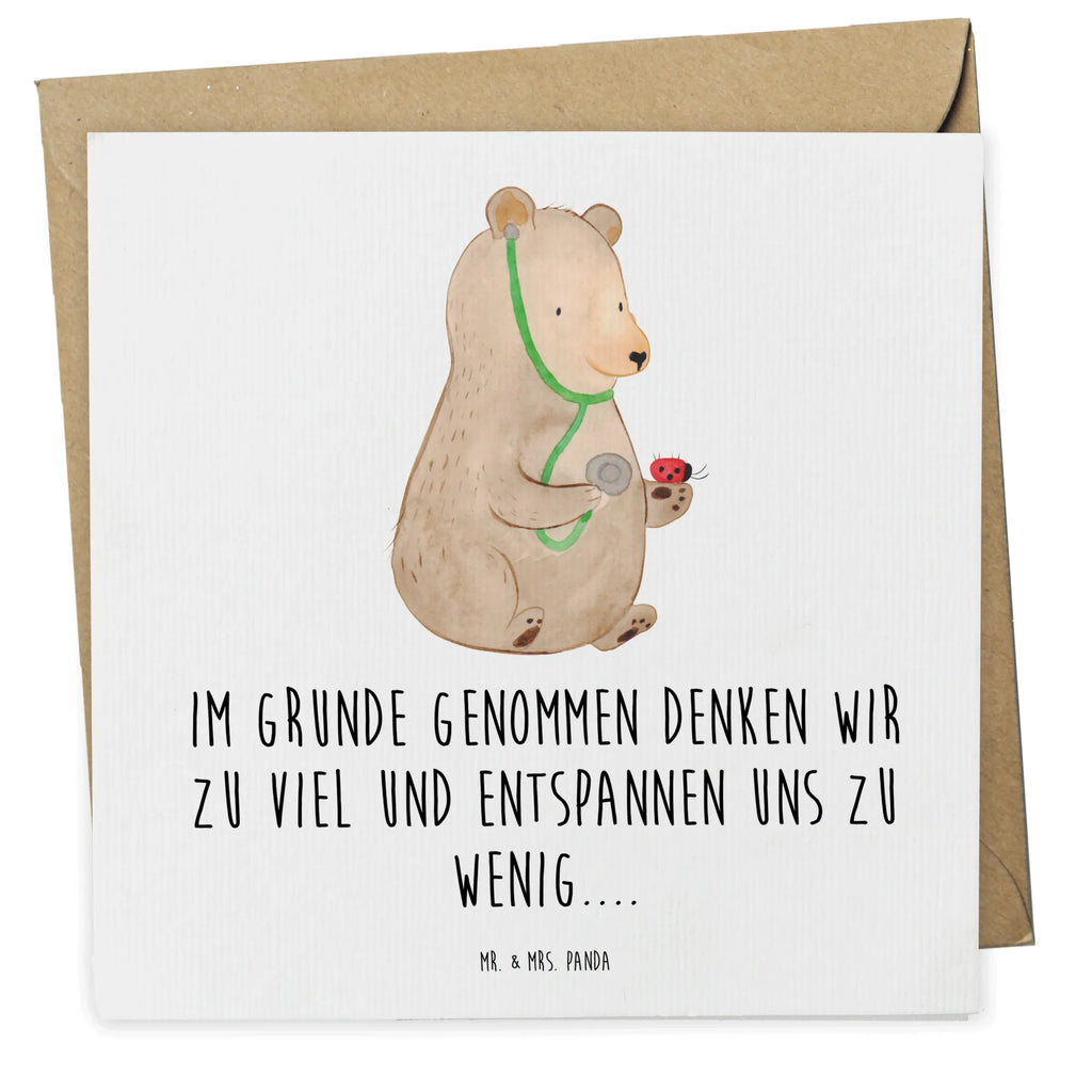 Deluxe Card bear Physician Geburtstagskarte, Hochwertige Klappkarte, Hochzeitskarte, Hochwertige Grußkarte, Karte, Glückwunschkarte, Einladungskarte, Klappkarte, Grußkarte, Bär, Teddy, Teddybär, Doktor, Ärztin, Doktorin, Professor, Professorin, Arzt