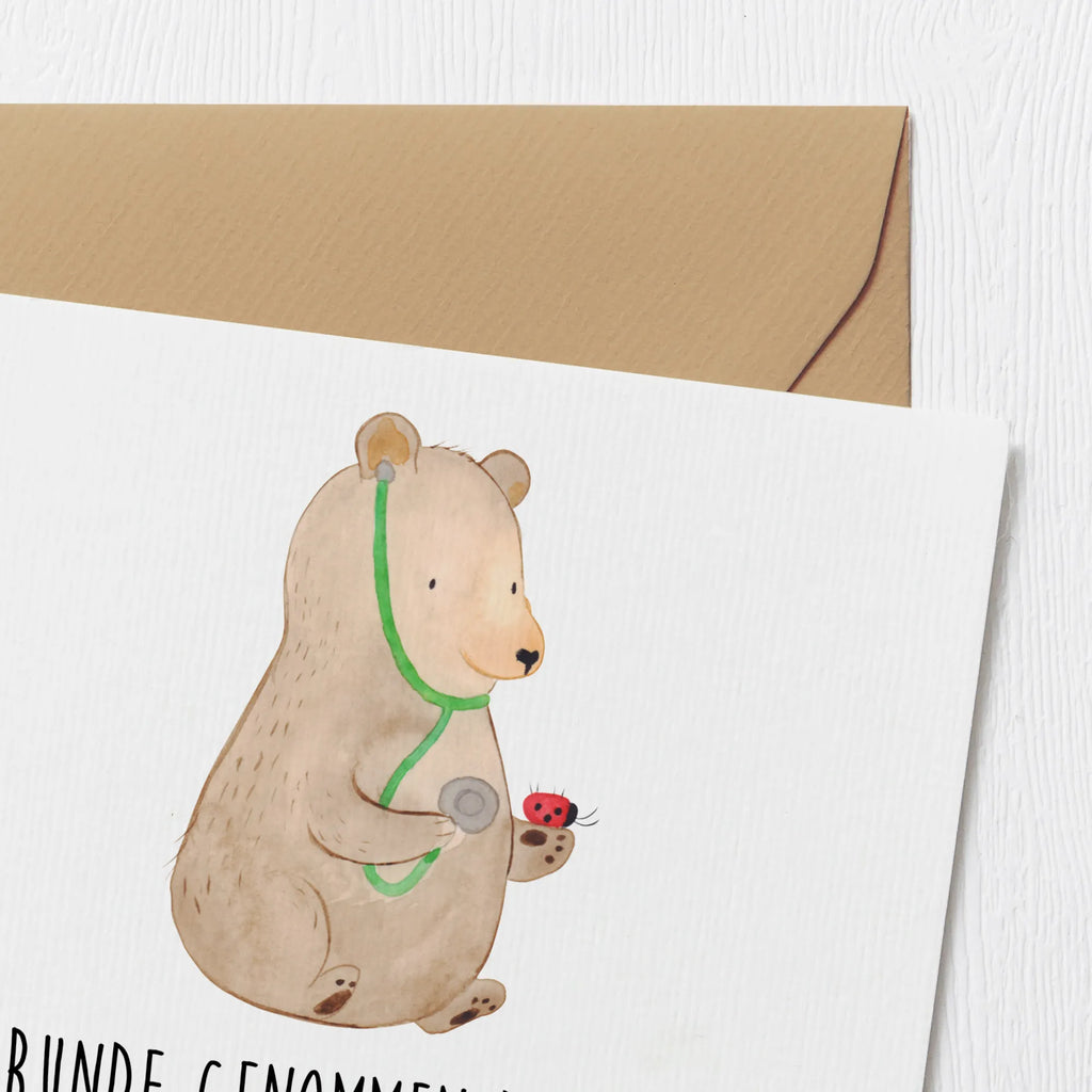 Deluxe Card bear Physician Geburtstagskarte, Hochwertige Klappkarte, Hochzeitskarte, Hochwertige Grußkarte, Karte, Glückwunschkarte, Einladungskarte, Klappkarte, Grußkarte, Bär, Teddy, Teddybär, Doktor, Ärztin, Doktorin, Professor, Professorin, Arzt